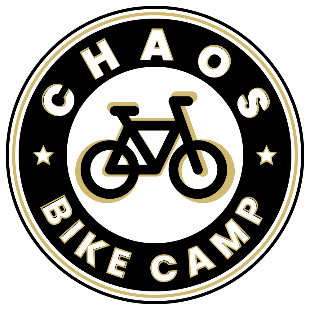 CHAOS Bike Camp logo for kids cycling, balance bike, and riding skills camp